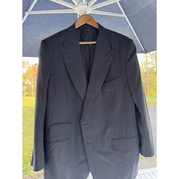 Tom Ford Navy Blue Suit Jacket Tailored To Size 58/47 Chest US - Picture 1 of 10